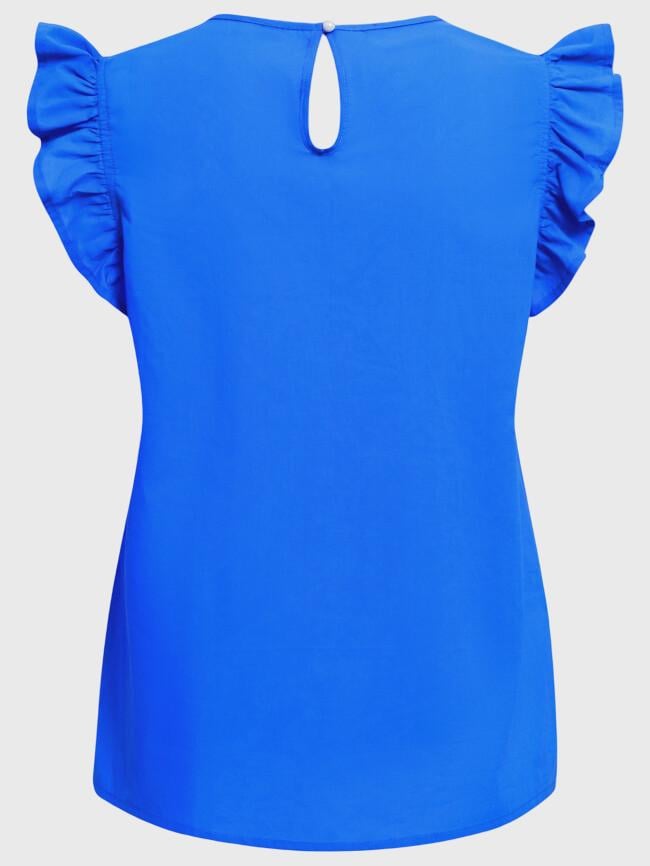 Round Neck Lace Ruffle Sleeve Top